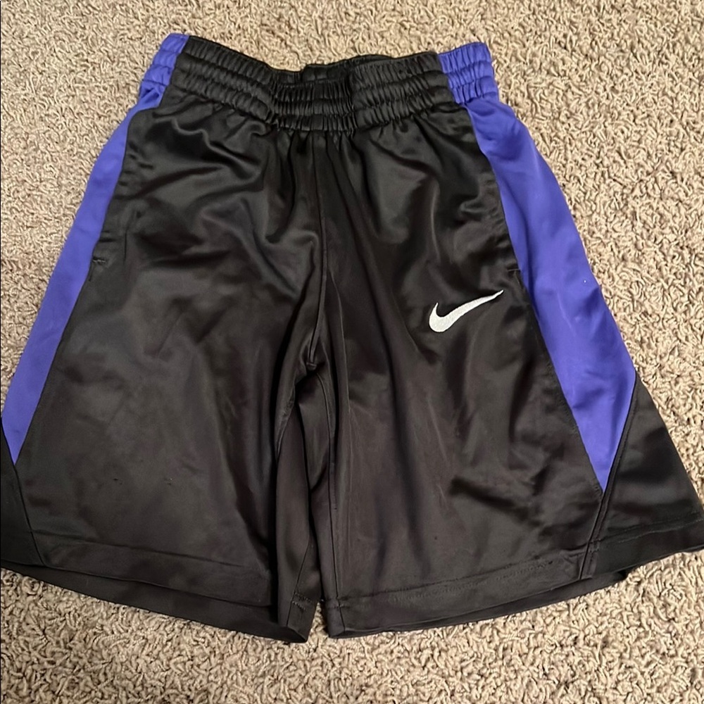 Nike Black and Purple Athletic Shorts